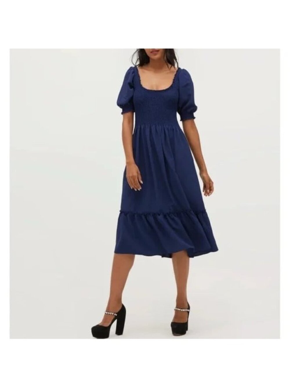 Hill House Home The Louisa Nap Midi Dress in navy blue XL